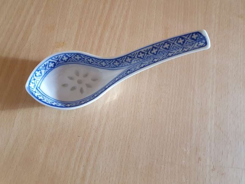 Small Chinese Blue & White Porcelain Rice Spoon