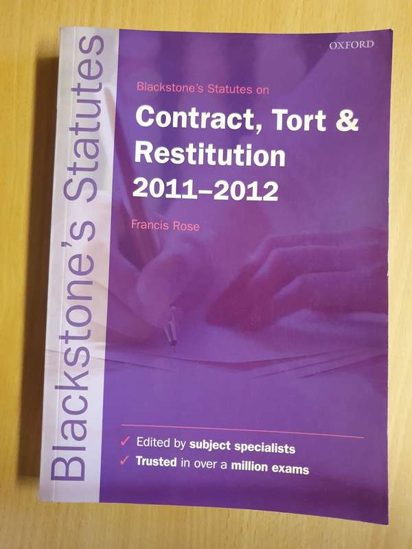 Blackstone`s Statutes - Contract, Tort & Restitution 2011-2012