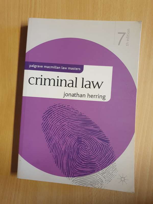 Palgrave Macmillan Law Masters - Crimminal Law: Jonathan Herring
