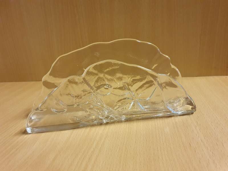 Vintage Glass Napkin/Serviette Holder  (width 20cm height 9cm)