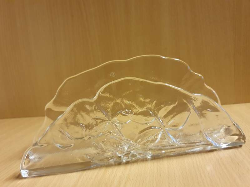 Vintage Glass Napkin/Serviette Holder  (width 20cm height 9cm)