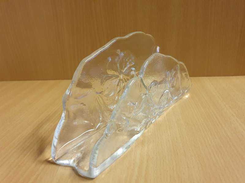 Vintage Glass Napkin/Serviette Holder  (width 20cm height 9cm)