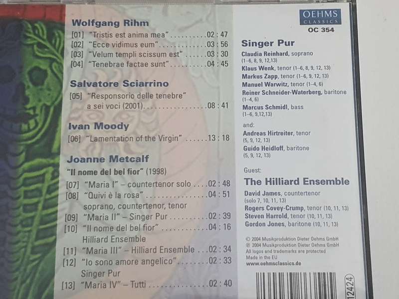 Rihm/Sciarrino/Moody/Metcalf - CD