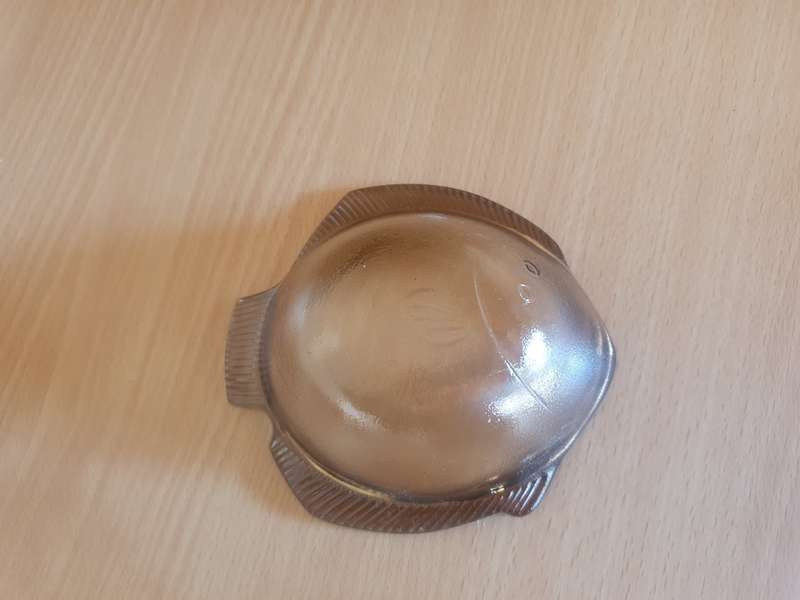 Set of 2 Vintage Glass Fish Shaped Bowls