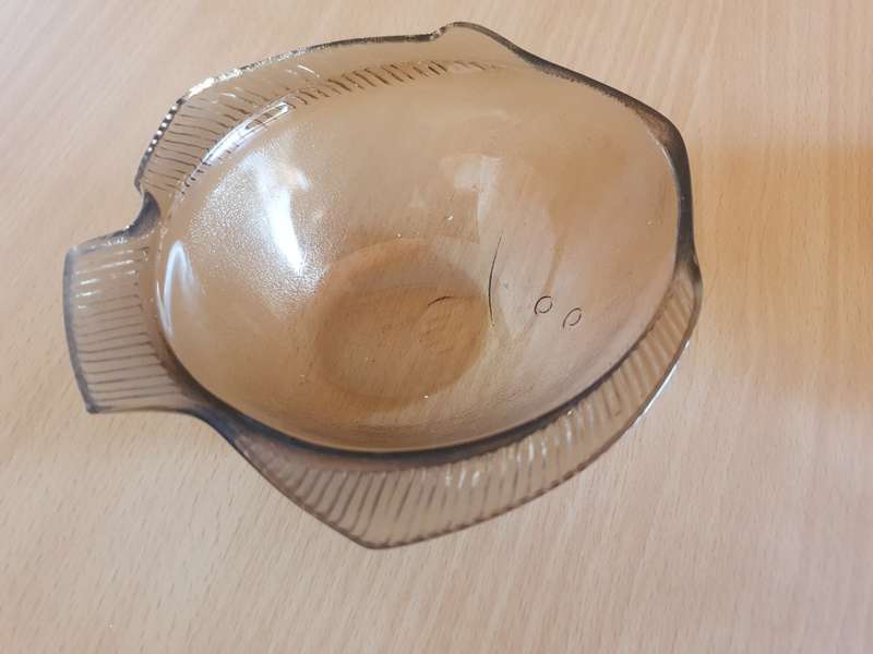 Set of 2 Vintage Glass Fish Shaped Bowls