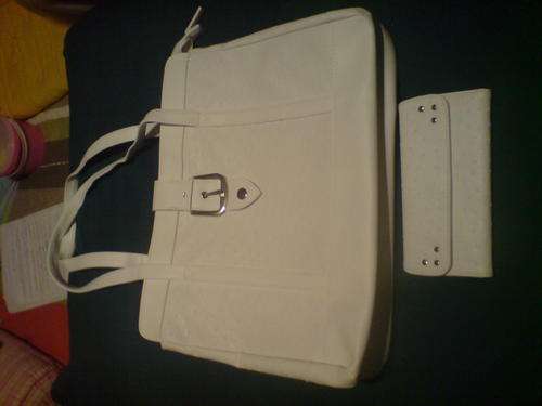 WHITE HANDBAG  + MATCHING PURSE FROM JUSTINE