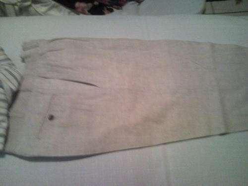 MAN CHINOS SIZE 32 DOVE WHITE/GREY LINEN + FREE SHIRT