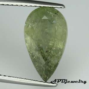 AMAZING 5.1ct NATURAL SAPPHIRE PEAR GREEN AFRICA HEATED
