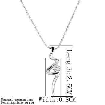 PRETTY 18K WHITE GOLD GP CRYSTAL LAB DIAMOND FASHION NECKLACE incl GIFT BOX