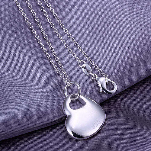 DAINTY 925 SILVER HEART PENDANT NECKLACE