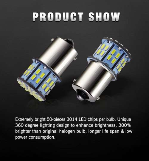 Antline 1156 1141 1003 7506 BA15S LED Bulbs White 20-Packs, Super Bright 3014 50-SMD LED Replacement