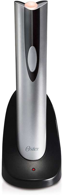 Oster Cordless Electric Wine Bottle Opener with Foil Cutter, FFP - FPSTBW8207-S-AMZ, Silver, One