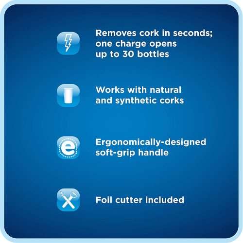 Oster Cordless Electric Wine Bottle Opener with Foil Cutter, FFP - FPSTBW8207-S-AMZ, Silver, One