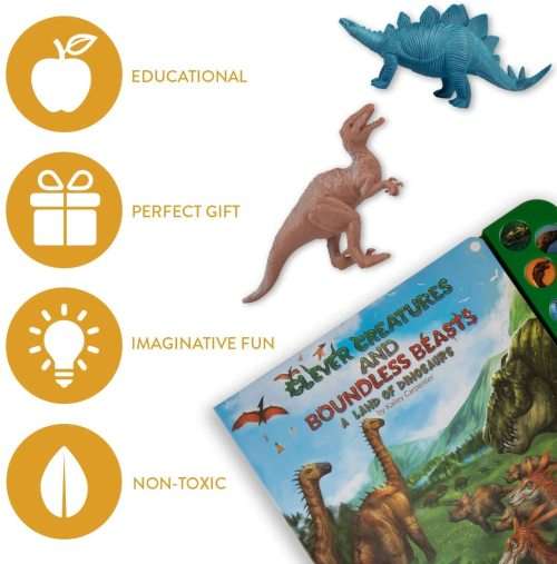 Li'l-Gen Dinosaur Toys for Boys and Girls 3 Years Old & Up - Realistic Looking 7" Dinosaurs, Pack of