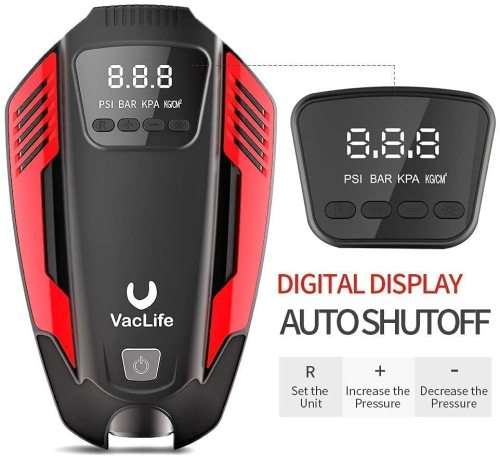 VacLife Air Compressor Tire Inflator, DC 12V Air Pump for Car Tires, Bicycles and Other Inflatables,