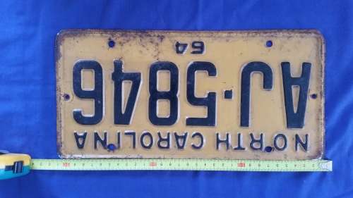North Carolina number plate