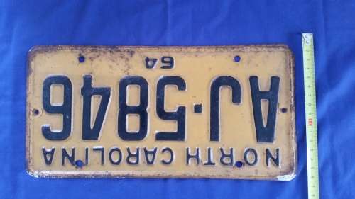 North Carolina number plate