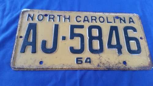 North Carolina number plate