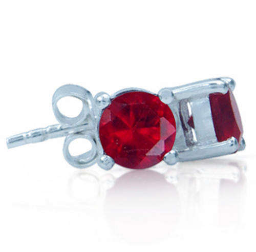 Manufactured Ruby Sterling Silver925 Stud Earrings.