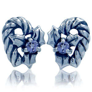 Genuine Tanzanite 925 Sterling Silver Stud Earrings