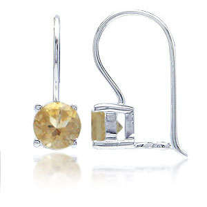 1.6 Carat Genuine Citrine 925 Sterling Silver Earrings