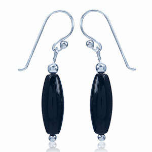 Genuine Onyx Sterling Silver 925 Dangle Earrings
