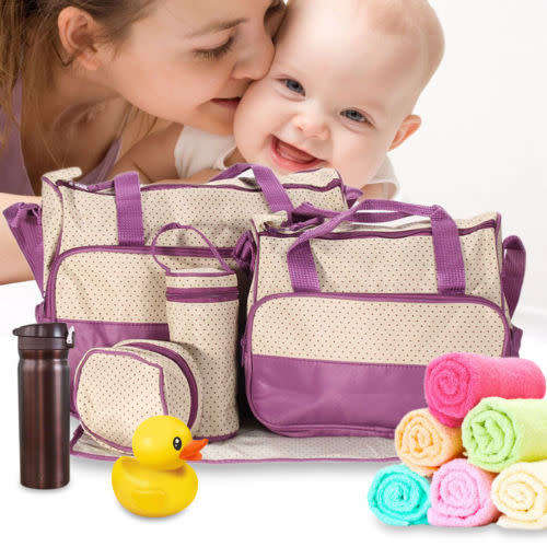 5pc/Set Baby Changing Diaper Nappy Mummy Mother Handbag multifunctional Bags