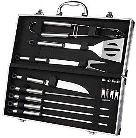 Stainless Steel BBQ Tool Utensils - 12 Piece Case