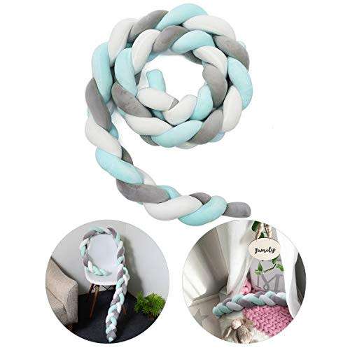 Baby Crib Cot Bumper Braid Pillow Plush Knot Cushion