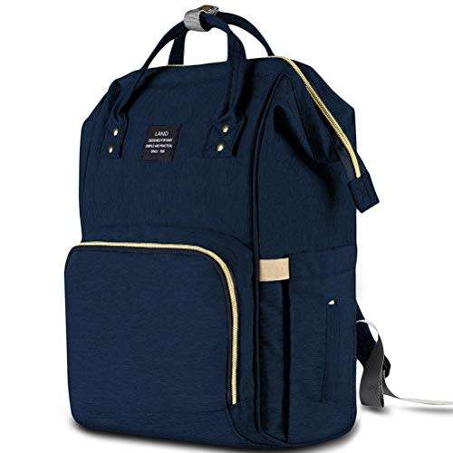 Waterproof Diaper Bag - Navy Blue / Black