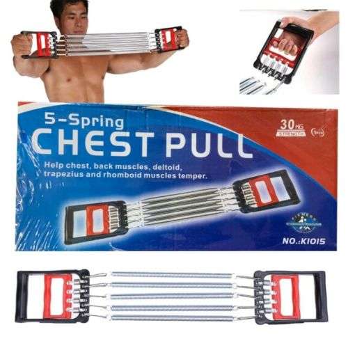 5-Spring Body Chest Expander Exercise Puller Muscle Stretcher Training Gym Home