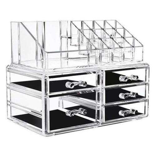 Clear Acrylic Cosmetic Storage Organizer Jewelry Display Box with 5 Drawers