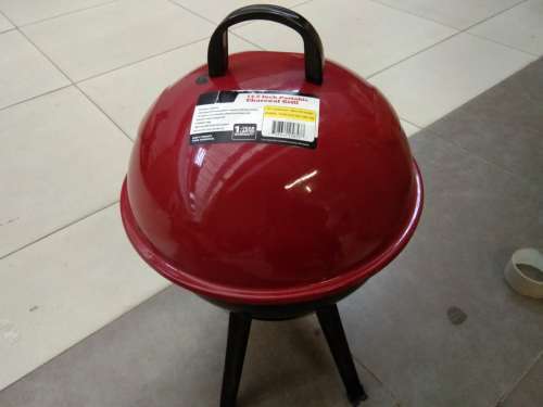 Portable Charcoal Grill, 14-Inch, Red