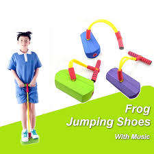 Children Frog Jumping Toy Sound Bounce Shoes - Purple