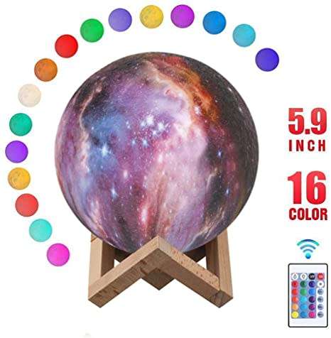 3D Print Galaxy Moon Lamp 16 Colors