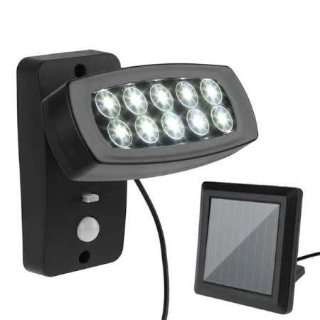 10 LED Solar Power PIR Motion Sensor Wall Light Outdoor Garden 3 Mode Flood Light