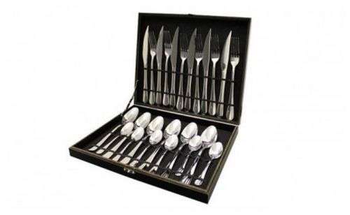 24 Piece Cutlery Set in Black Casing
