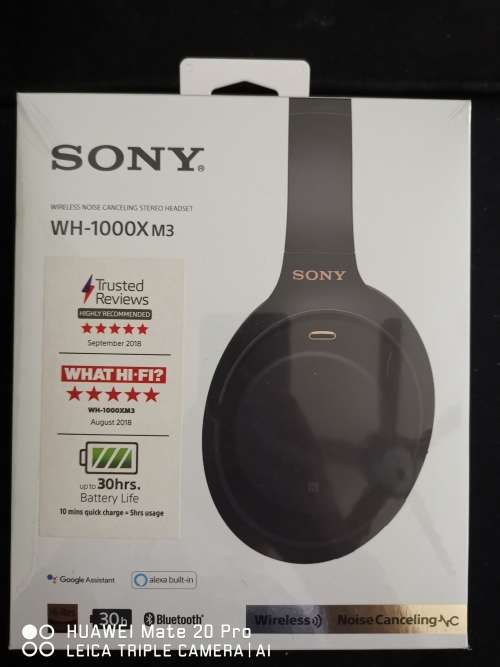 Sony WH-1000X M3 wireless noise canceling stereo headset