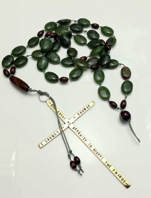 Natural Jade Serenity Prayer Rosary