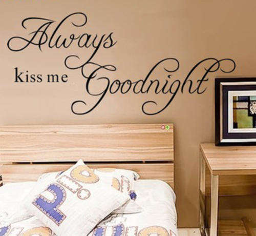 Always Kiss Me Goodnight Quote PVC Removable Wall Decals