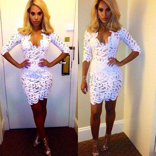 White Lace Detail Dress