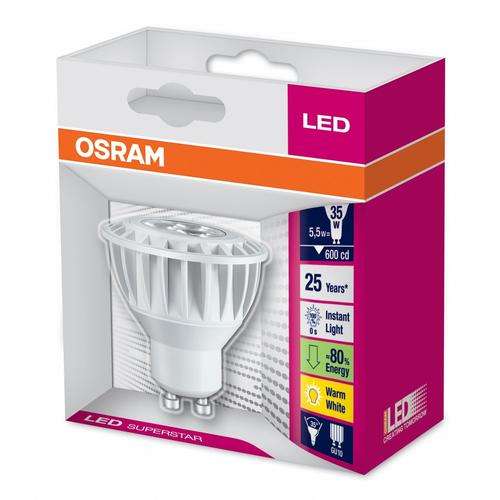 OSRAM LED SUPERSTAR PAR16 GU10 DIMMABLE 5.5W (Warm White & Cool White)