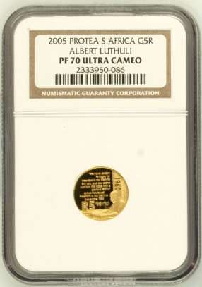 2005 - Albert Luthuli Speech 1/10th Gold - NGC PF70 - Perfect - Ultra Rare!
