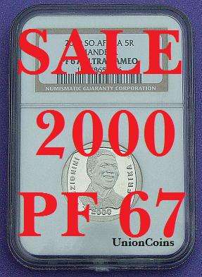 PF67 !! 2000 MANDELA PF67 ULTRA CAMEO R5 !! YES ! PROOF 67  !!! ULTRA SCARCE !!! CRAZY START @ R1 !!