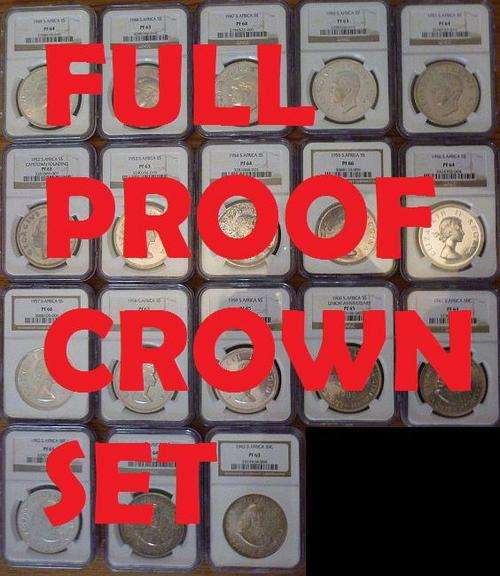 !! COMPLETE PROOF CROWN /  5 SHILLINGS SET OF 18 !! ALL NGC GRADED !! ** VERY SCARCE **