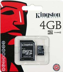 Kingston 4GB MicroSD HC Memory Card + Adapter, Low cost shipping, Sealed NEW @ R1 crazy start !!!
