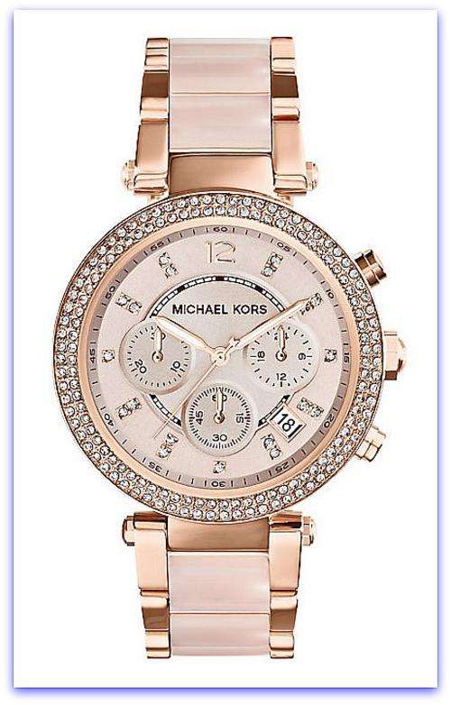 New Ladies Michael Kors Parker Rose Gold Tone Watch