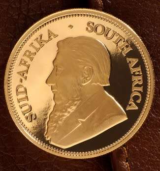 Limited Edition Proof Kruger Rand 22 Carat Gold Coin. In Red Leatherette SA Mint Case . Read Full