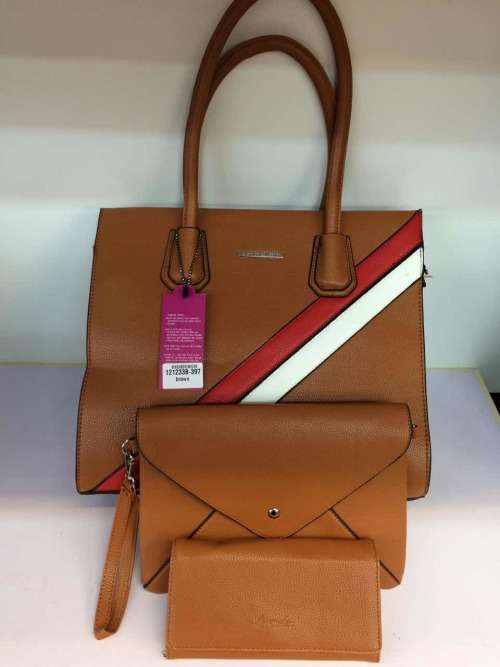 Valojusha 3pcs brown ladies handbag shoulder bag handbag