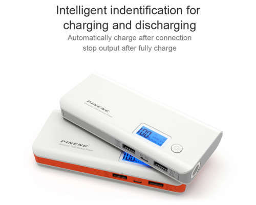 PINENG 10000mAh Dual USB 2.1A 1.0A External Mobile Battery Charger Pack Power Bank Orange 10000mAh
